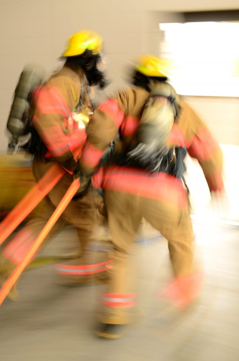 Breathing apparatus in action
